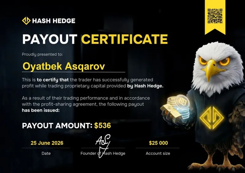 Payout certificate for Oyatbek Asqarov