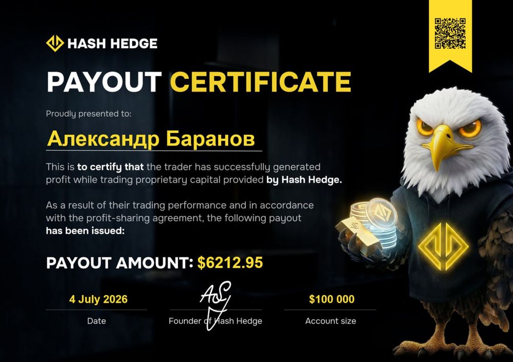 Payout certificate for Aleksandr Baranov