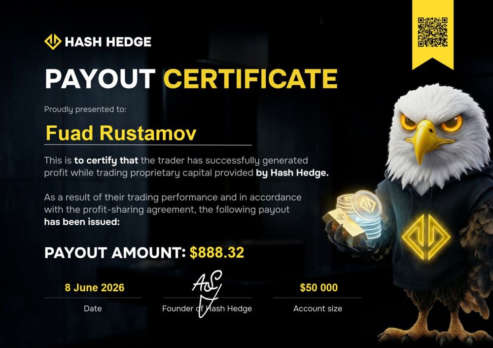 Payout certificate for Fuad Rustamov
